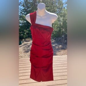 Red side shoulder holiday Christmas dress size xs